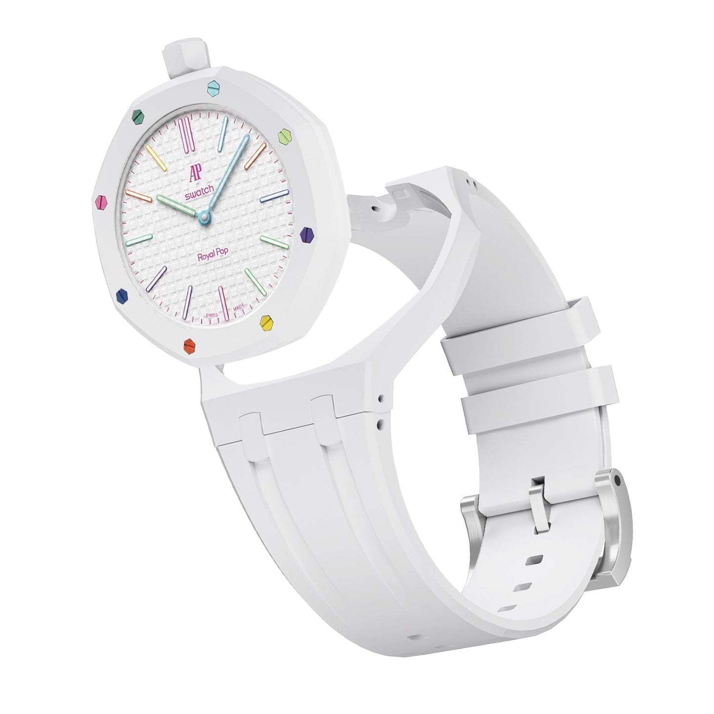 Oak Pop Exclusive White Silicone Strap