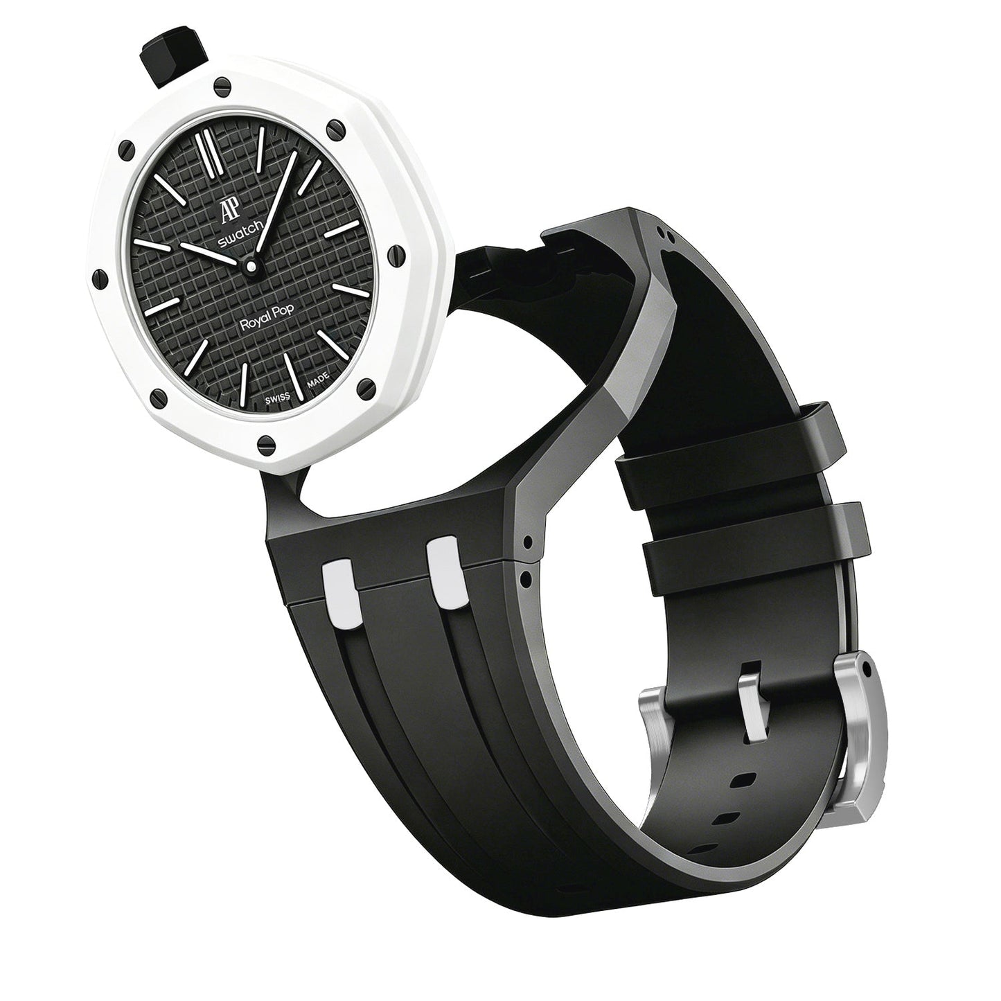 Oak Pop Exclusive Black And White Silicone Strap