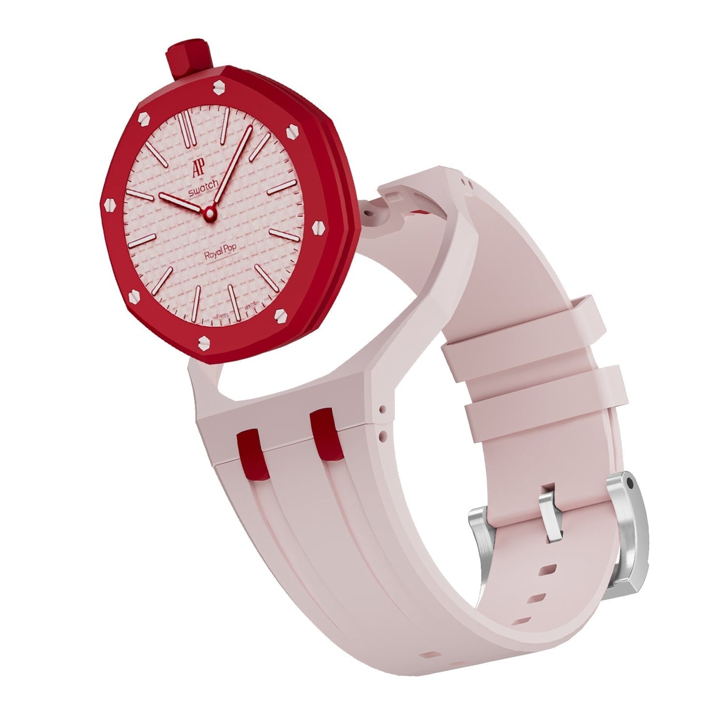 Oak Pop Exclusive Pink And Red Silicone Strap
