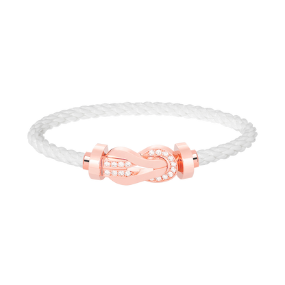[Everoly JW]CHANCE LARGE 8 FIGURE BUCKLE HALF DIAMOND BRACELET ROSE GOLD