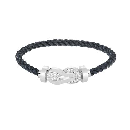 [Everoly JW]CHANCE LARGE 8 FIGURE BUCKLE HALF DIAMOND BRACELET SILVER