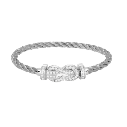 [Everoly JW]CHANCE LARGE 8 FIGURE BUCKLE FULL DIAMOND BRACELET SILVER