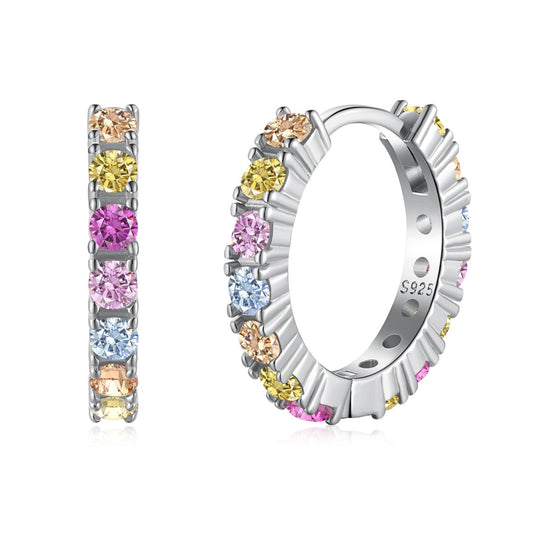 [Everoly JW]Radiant Colorful Round Cut Earrings