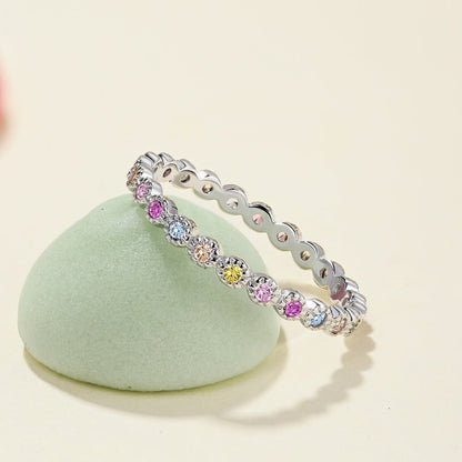 [Everoly JW]Radiant Sparkling Round Cut Daily Ring