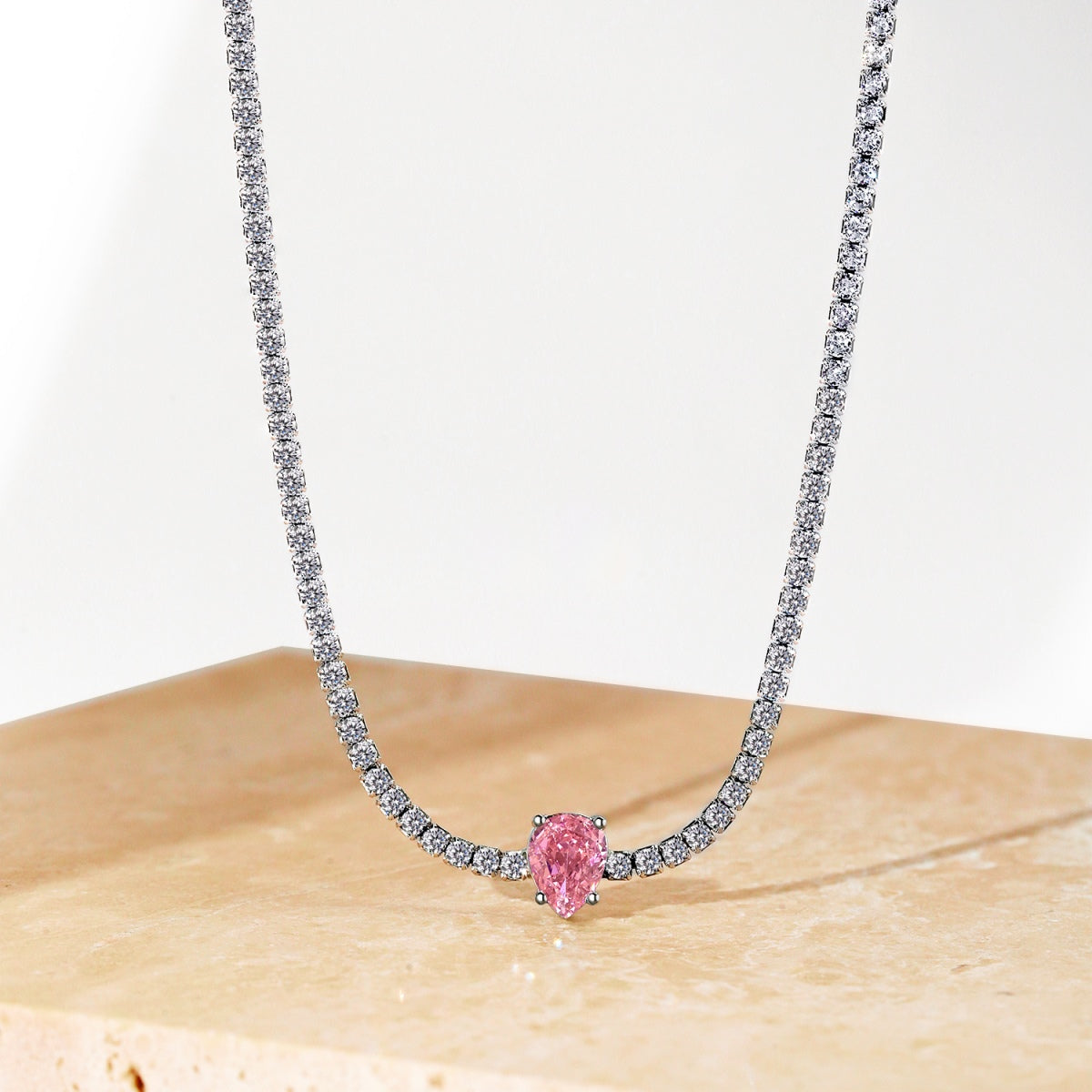[Everoly JW]1.0 carat Unique Pear Cut Tennis Necklace