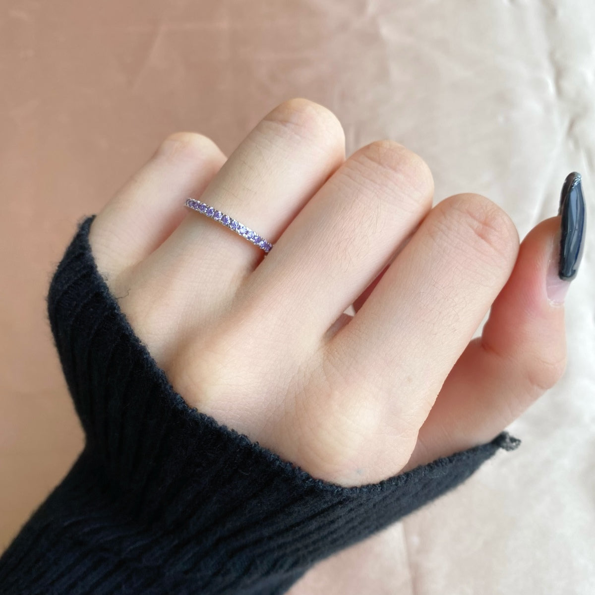 [Everoly JW]Delicate Sparkling Round Cut Daily Ring