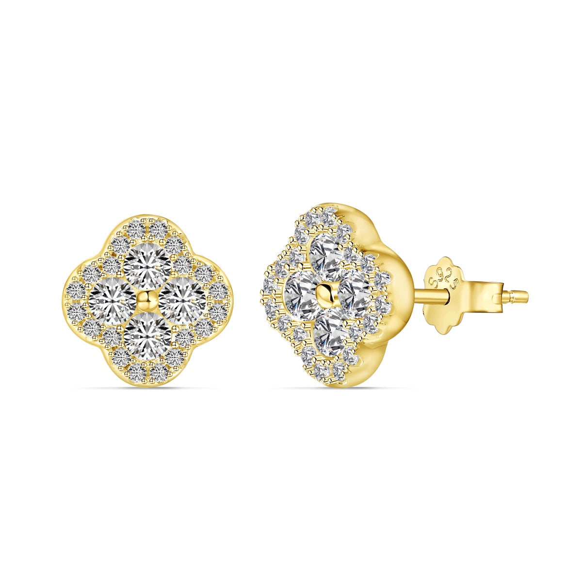 [Everoly JW]Four-Leaf Clover Flower Shaped Earrings