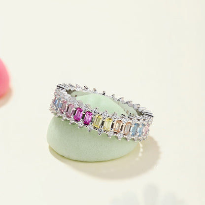 [Everoly JW]Splashy Ornate Emerald Cut Cocktail Ring