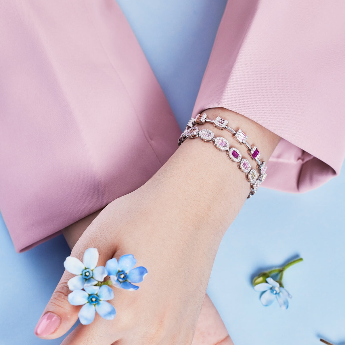 [Everoly JW]Dainty Charming Emerald Cut Daily Bracelet