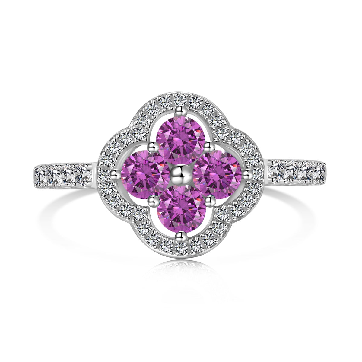 [Everoly JW]Four Leaf Clover Flower Design Ring