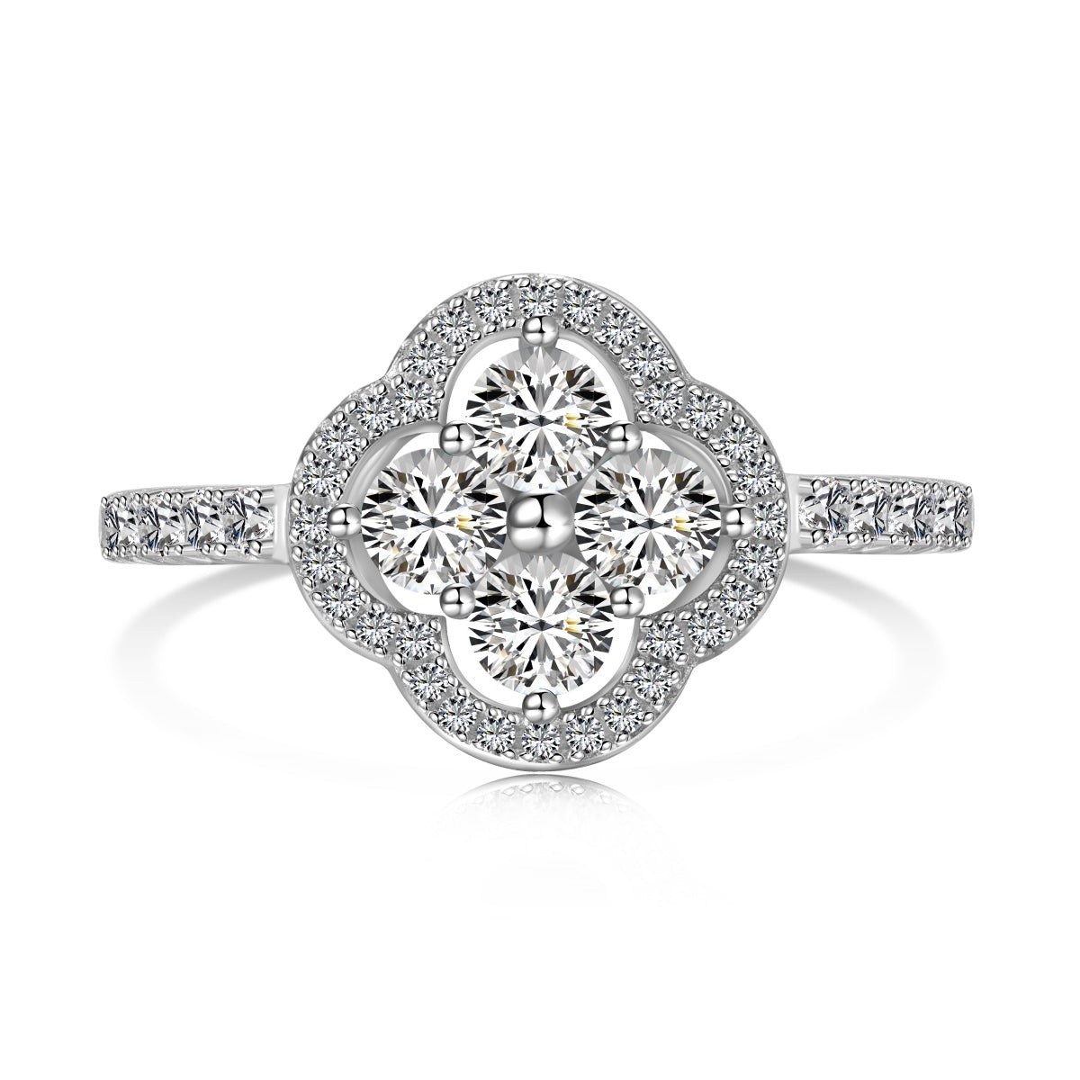 [Everoly JW]Four Leaf Clover Flower Design Ring