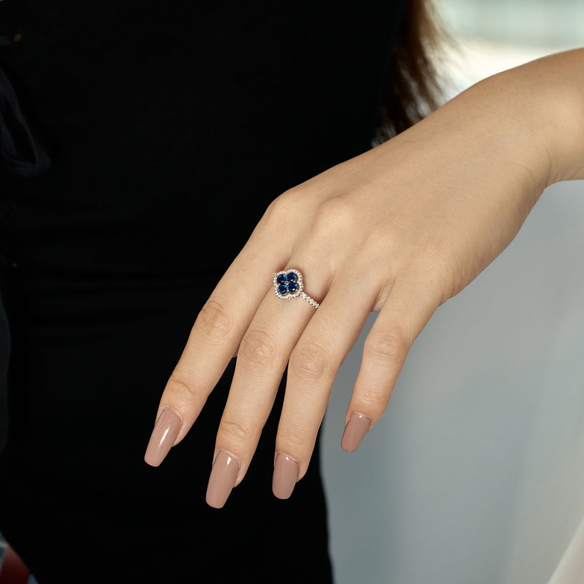[Everoly JW]Four Leaf Clover Flower Design Ring
