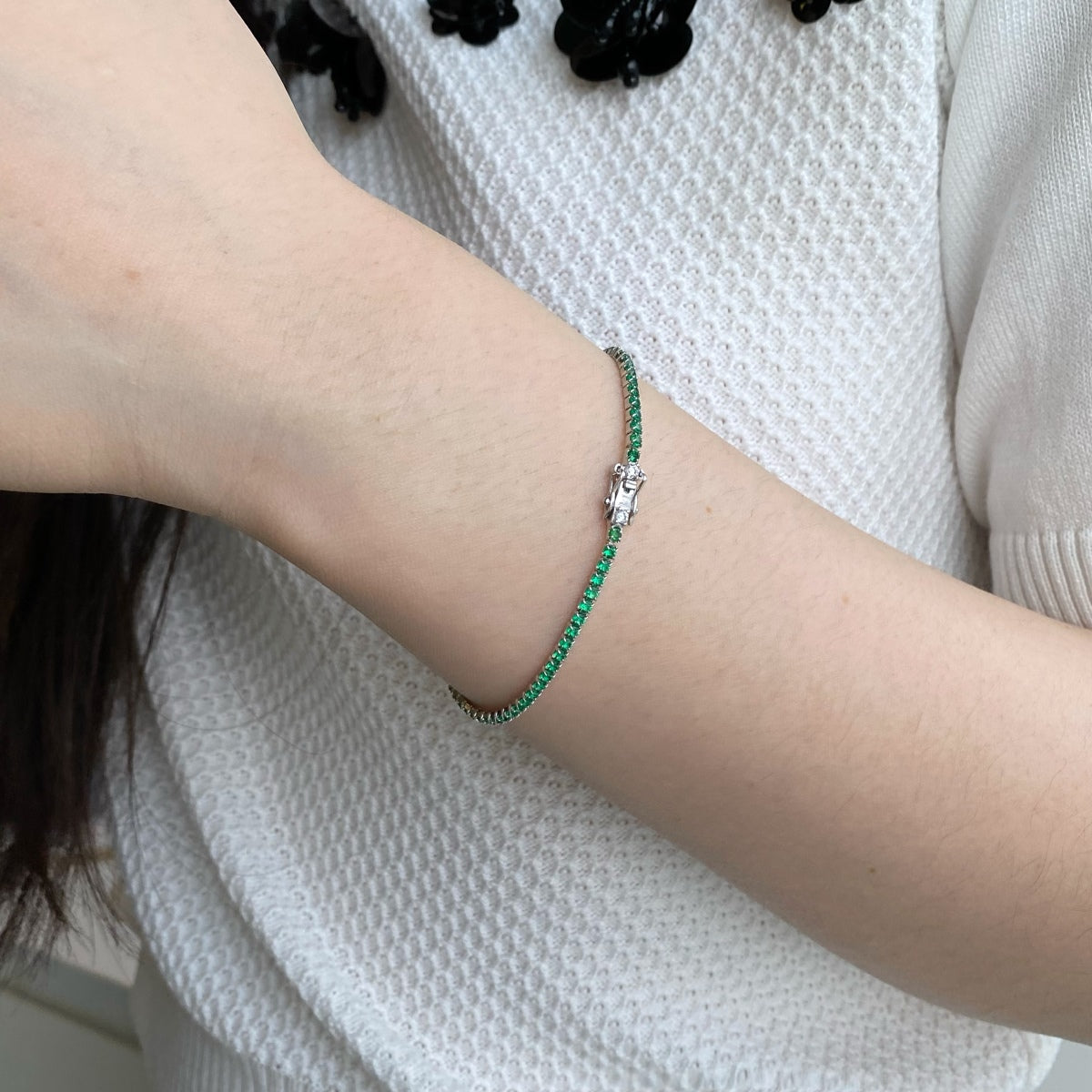 [Everoly JW]Dazzling Colorful Round Cut Daily Bracelet