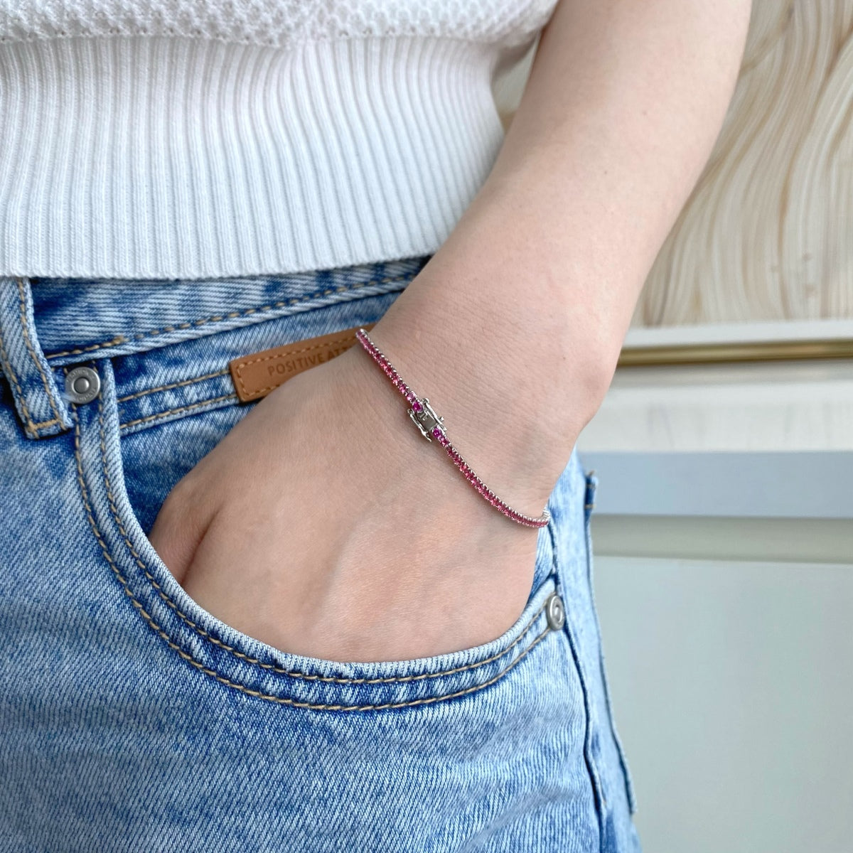 [Everoly JW]Dazzling Colorful Round Cut Daily Bracelet