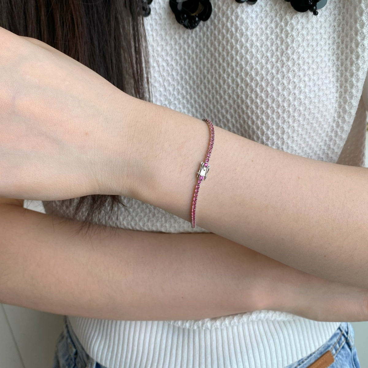 [Everoly JW]Dazzling Colorful Round Cut Daily Bracelet