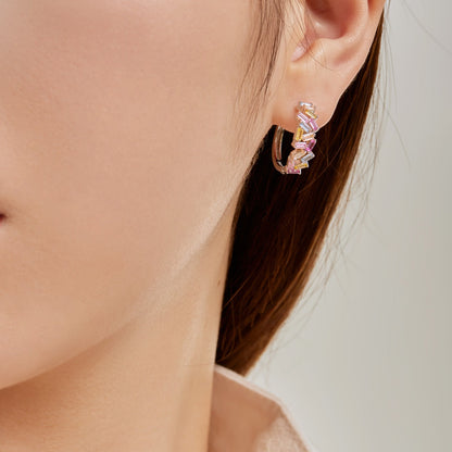 [Everoly JW]Dazzling Colorful Emerald Cut Daily Earrings