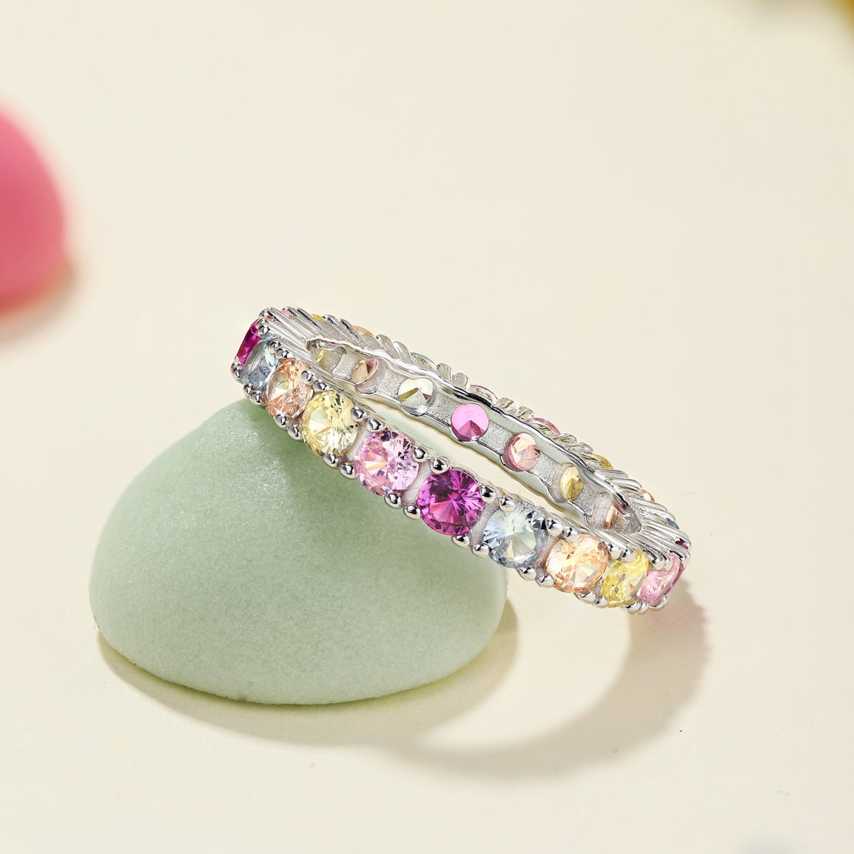 [Everoly JW]Dazzling Lustrous Round Cut Tennis Ring