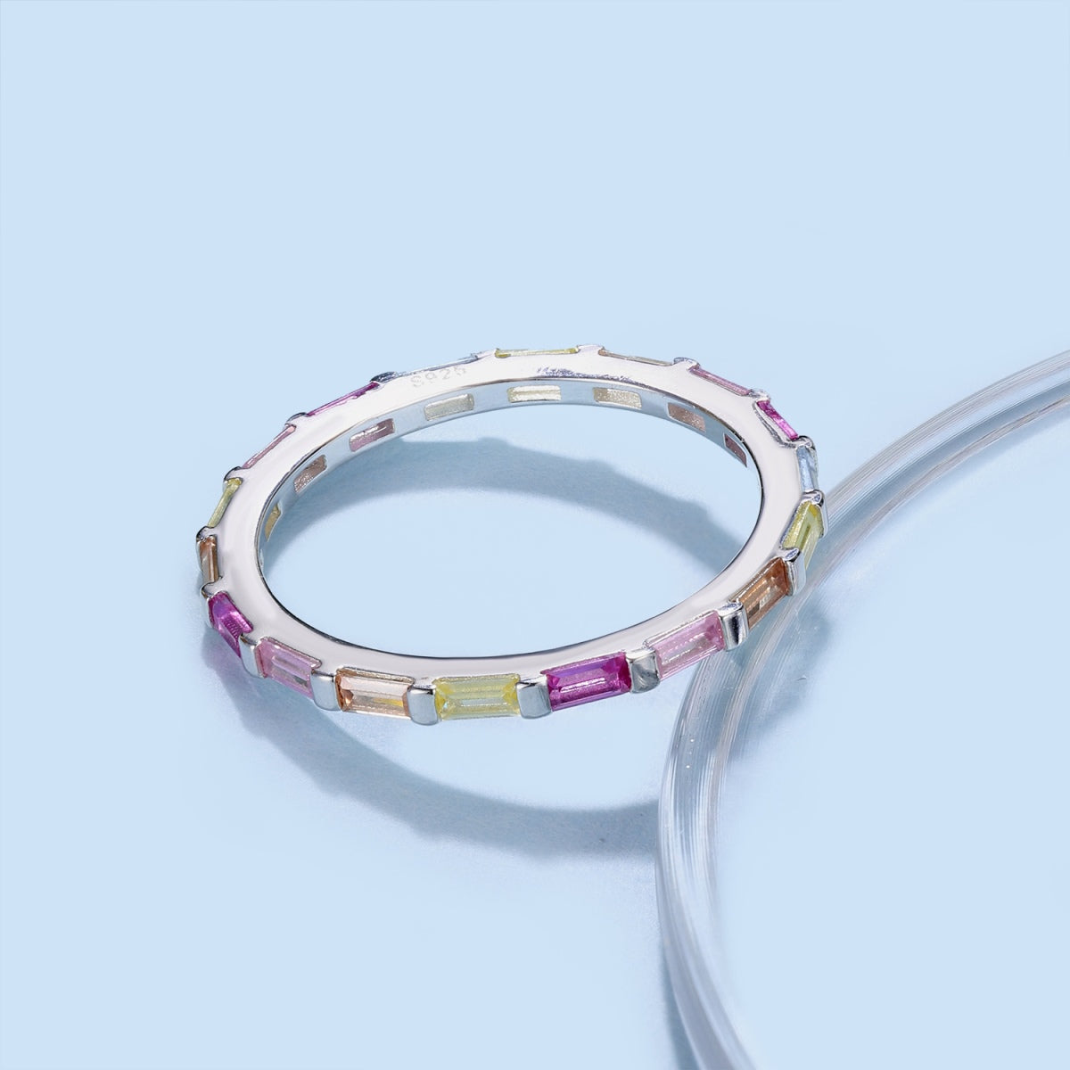 [Everoly JW]Exquisite Multicolored Emerald Cut Daily Ring