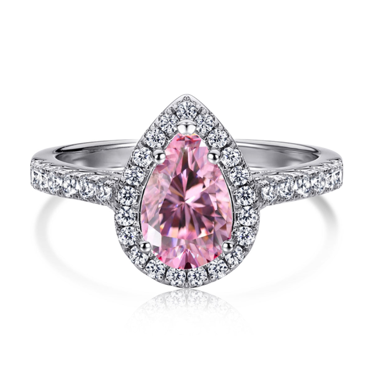 [Everoly JW]1.0 Carat Luxurious Resplendent Water Drop Shape Wedding Ring