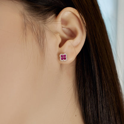 [Everoly JW]Four-Leaf Clover Flower Shaped Earrings