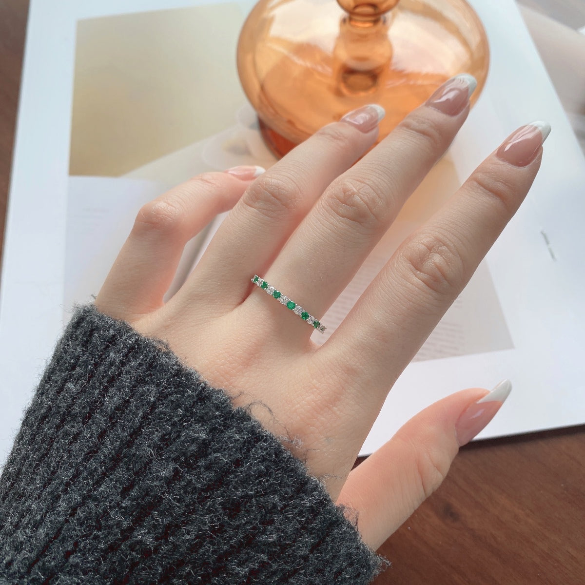 [Everoly JW]Exquisite Colorful Round Cut Tennis Ring