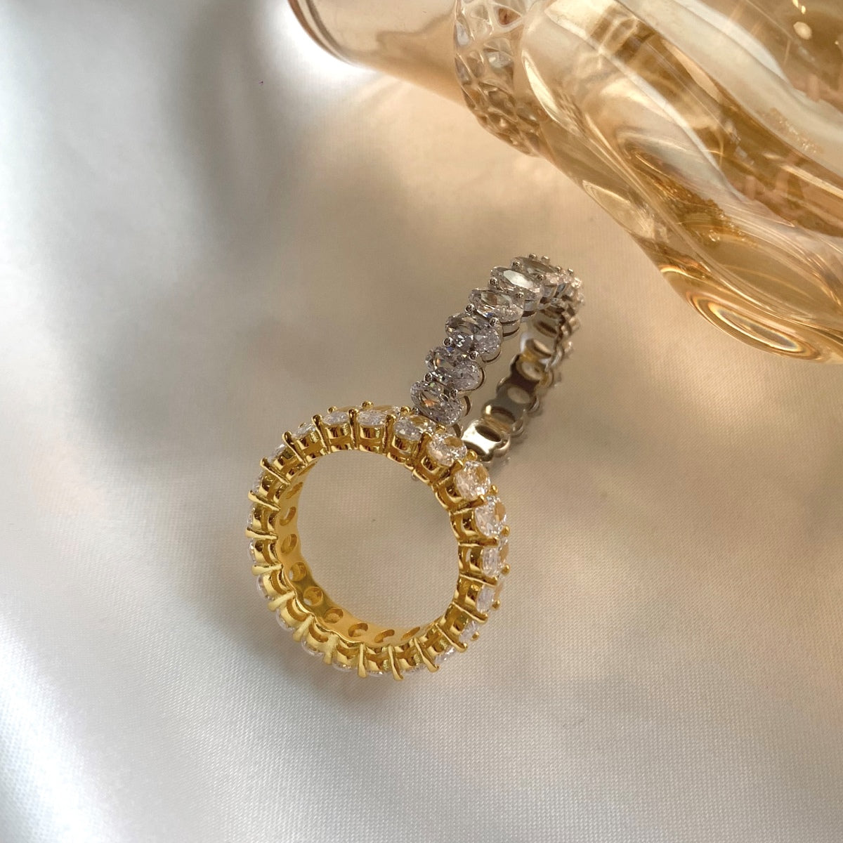 [Everoly JW]Ornate Oval Cut Tennis Ring