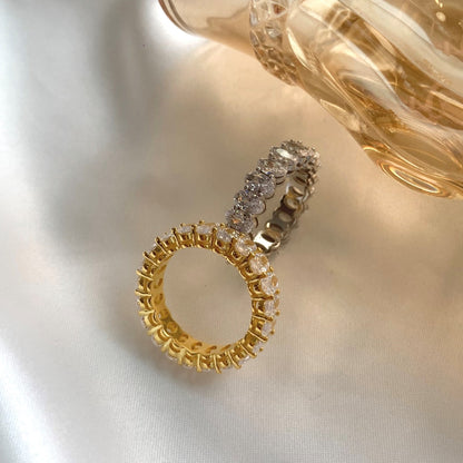 [Everoly JW]Ornate Oval Cut Tennis Ring