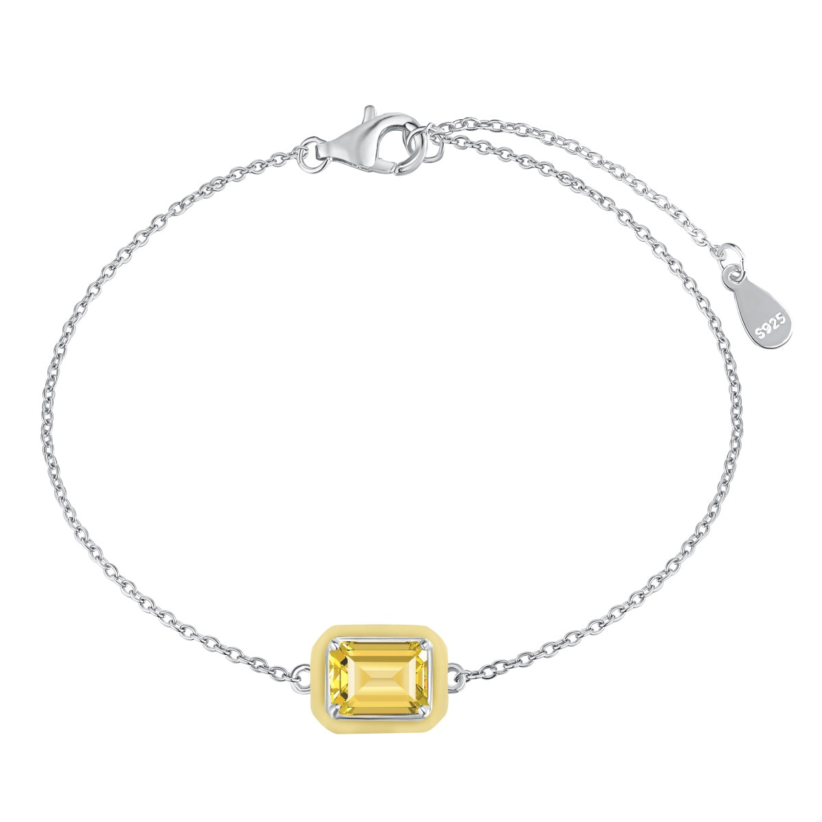 [Everoly JW]2.0 Carat Sparkling Colorful Emerald Cut Daily Bracelet