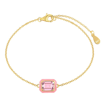 [Everoly JW]2.0 Carat Sparkling Colorful Emerald Cut Daily Bracelet
