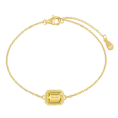 [Everoly JW]2.0 Carat Sparkling Colorful Emerald Cut Daily Bracelet