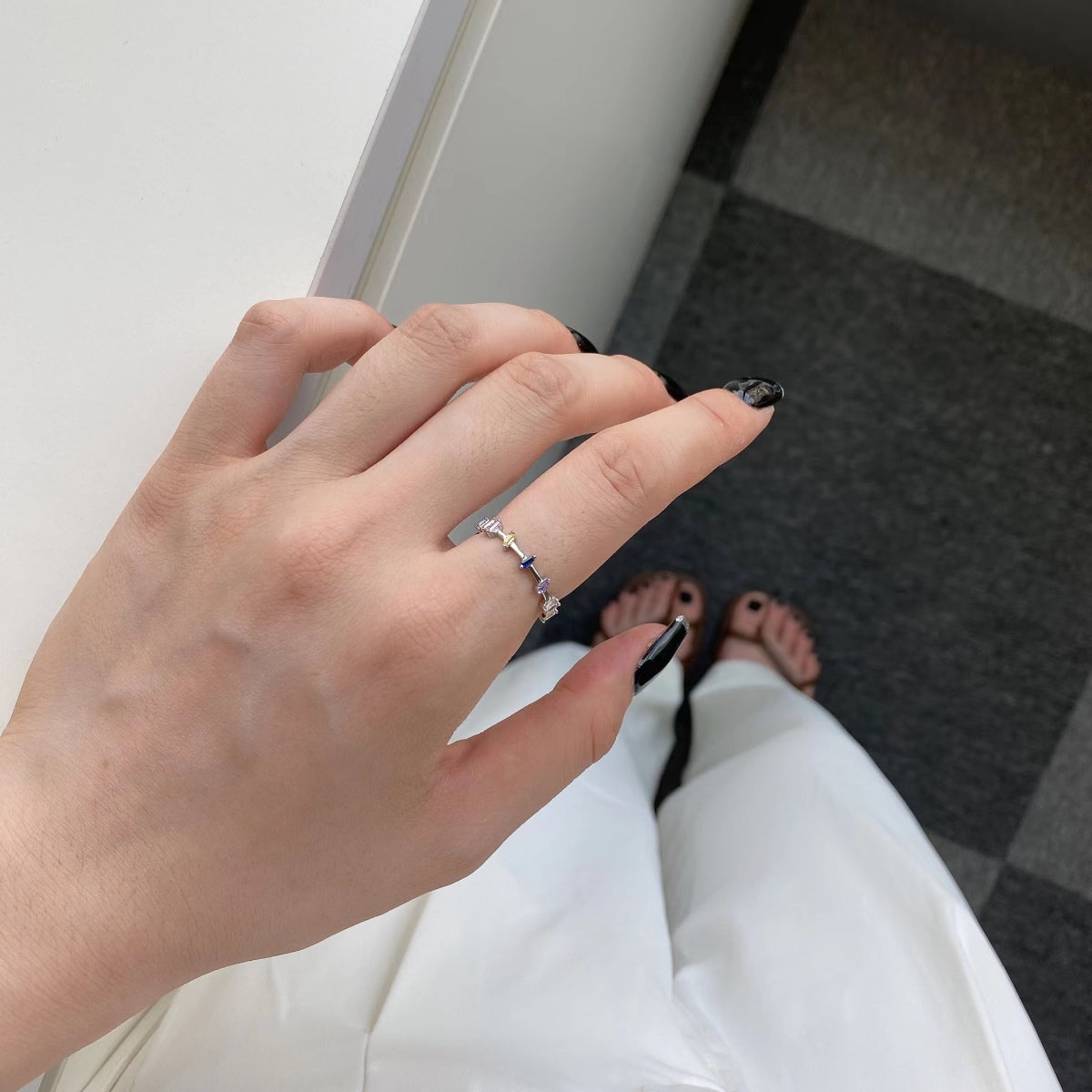 [Everoly JW]Unique Trapezoid Cut Daily Ring