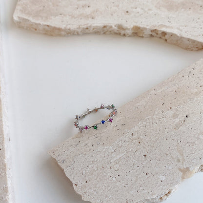 [Everoly JW]Radiant Colorful Round Cut Daily Ring