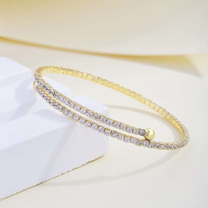 [Everoly JW]Row of Diamonds Round Fashion Bracelet
