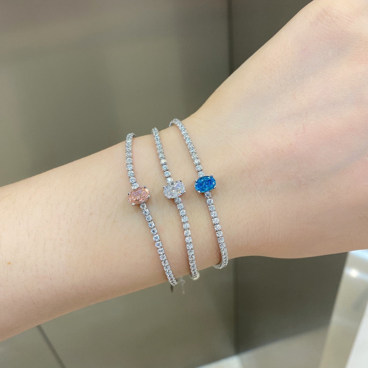 [Everoly JW]0.75 Carat Exquisite Oval Cut Daily Bracelet
