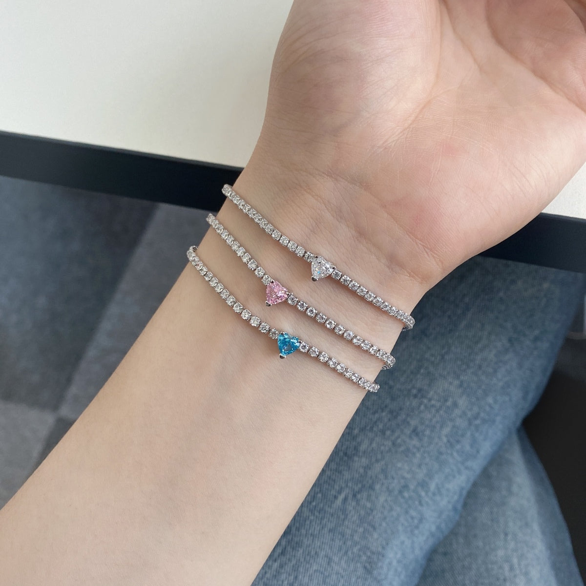 [Everoly JW]0.5 Carat Elegant Romantic Heart Shape Lover Bracelet