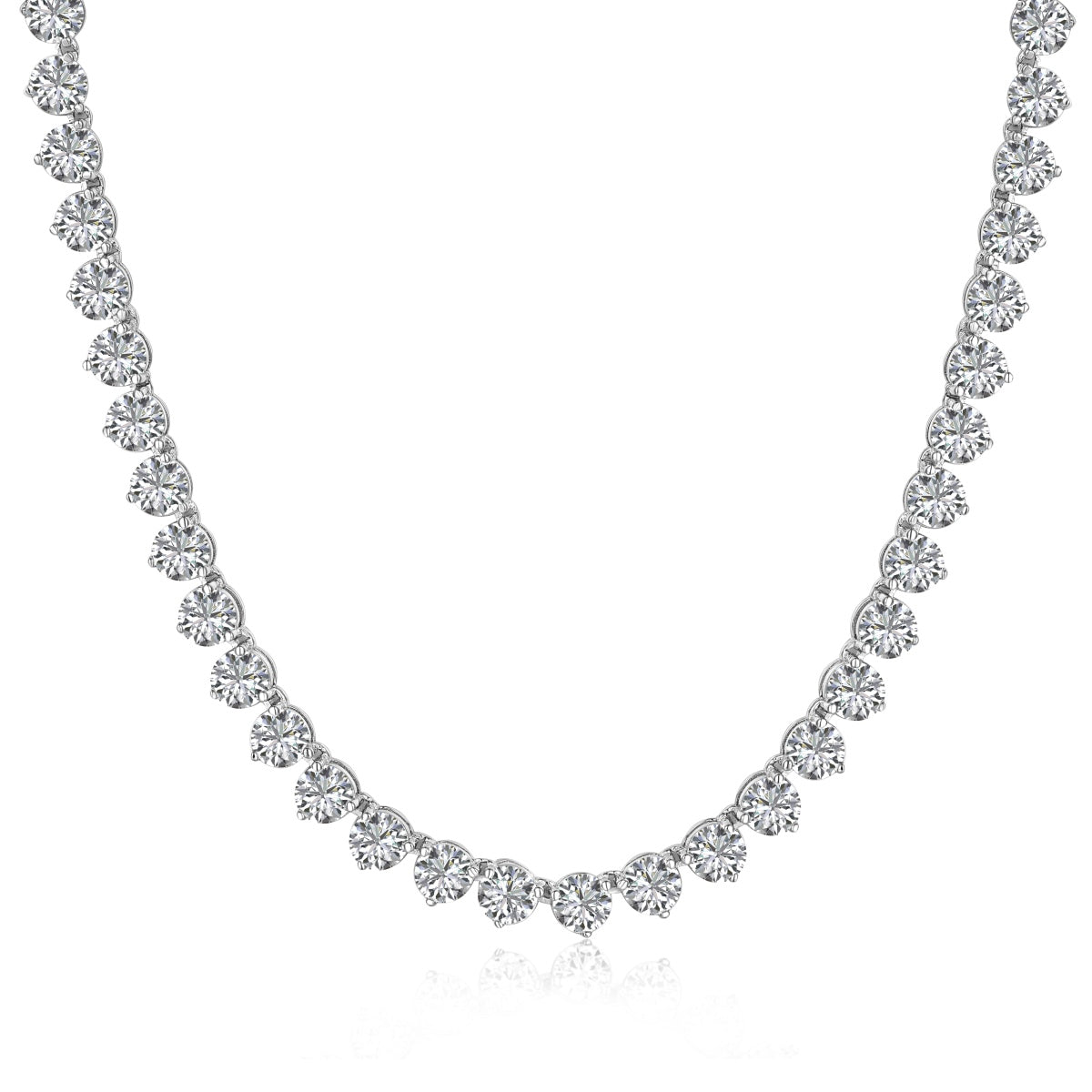 [Everoly JW]Ornate Heart Cut Tennis Necklace