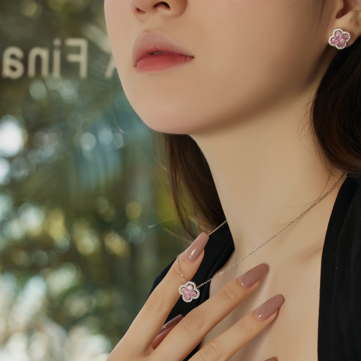 [Everoly JW]Spliced Lucky Four-Leaf Clover Versatile Necklace