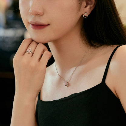 [Everoly JW]Sparkling Pear Cut Necklace