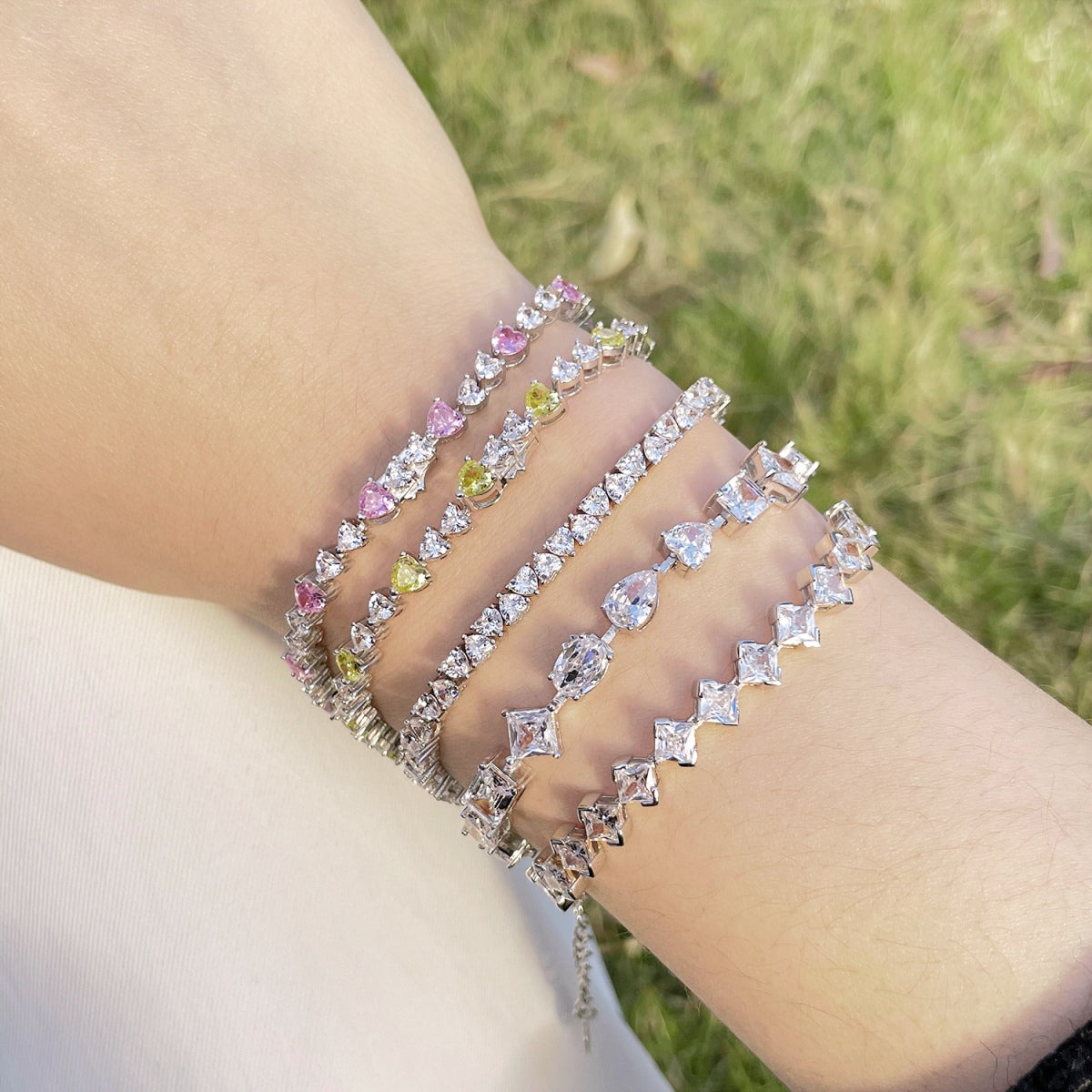 [Everoly JW]Dazzling Romantic Heart Shape Lover Bracelet