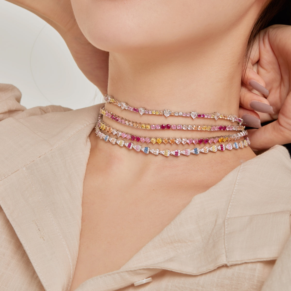 [Everoly JW]Radiant Colorful Rainbow Necklace