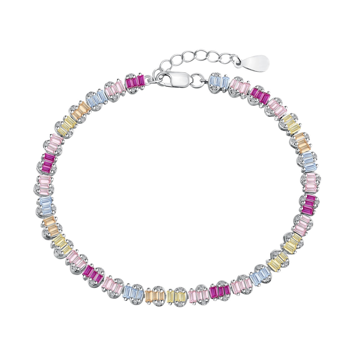 [Everoly JW]Delicate Colorful Emerald Cut Party Bracelet