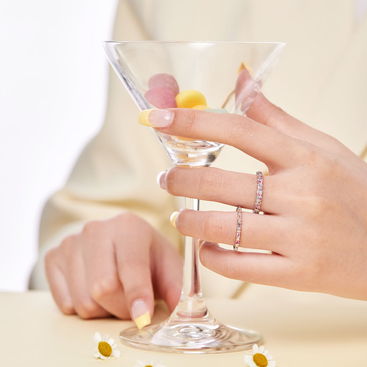 [Everoly JW]Charming Colorful Round Cut Daily Ring