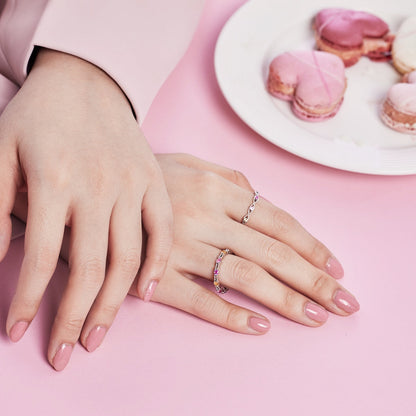 [Everoly JW]Sparkling Colorful Round Cut Tennis Ring