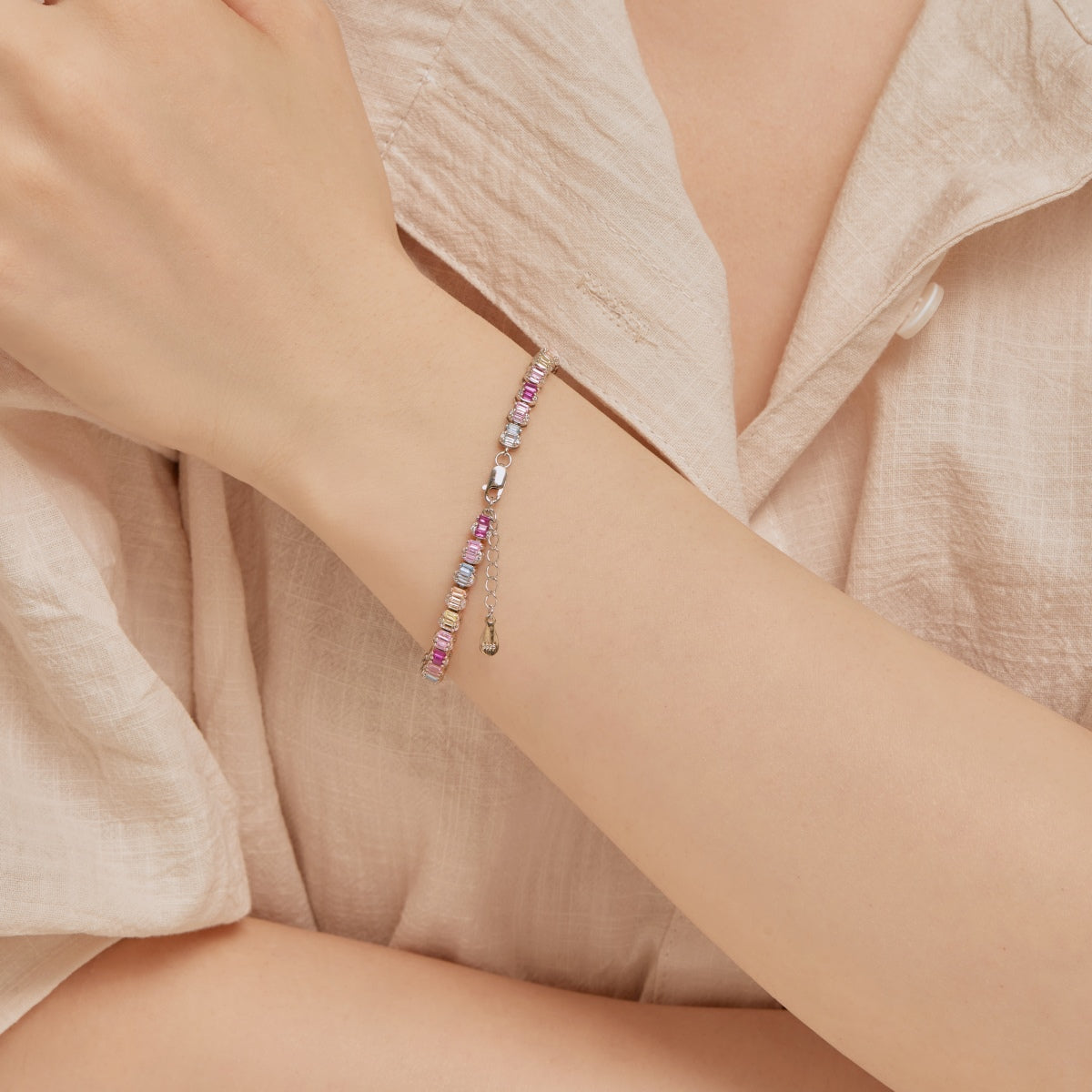 [Everoly JW]Delicate Colorful Emerald Cut Party Bracelet