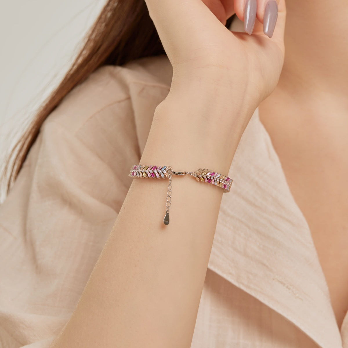 [Everoly JW]Dainty Radiant Emerald Cut Daily Bracelet