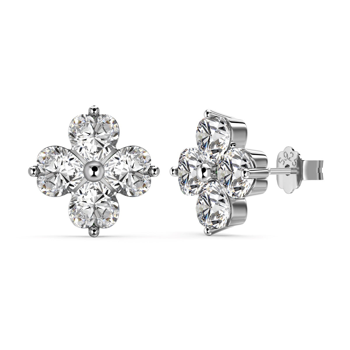 [Everoly JW]Four-Leaf Clover Ball Earrings