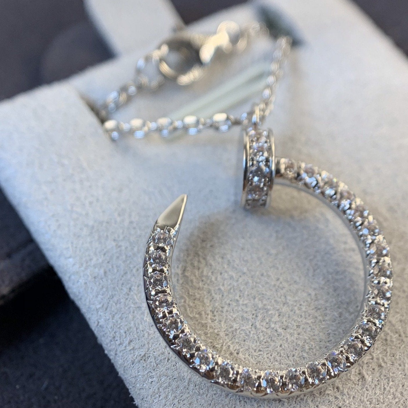 [Everoly JW]JUSTE NECKLACE SILVER DIAMONDS