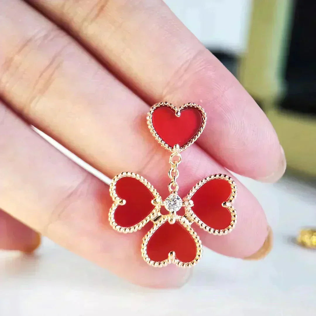 [Everoly JW]SWEET CLOVER CARNELIAN EARRINGS