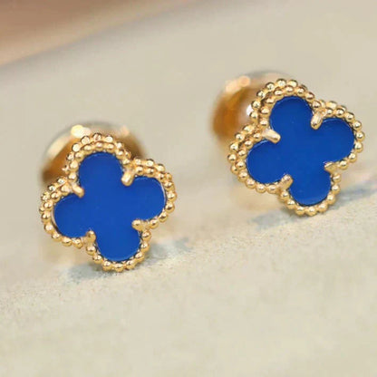 [Everoly JW]CLOVER MINI 9.5MM TURQUOISE EARRINGS
