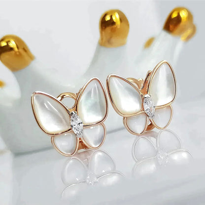 [Everoly JW]BUTTERFLY MOP DIAMOND EARRINGS